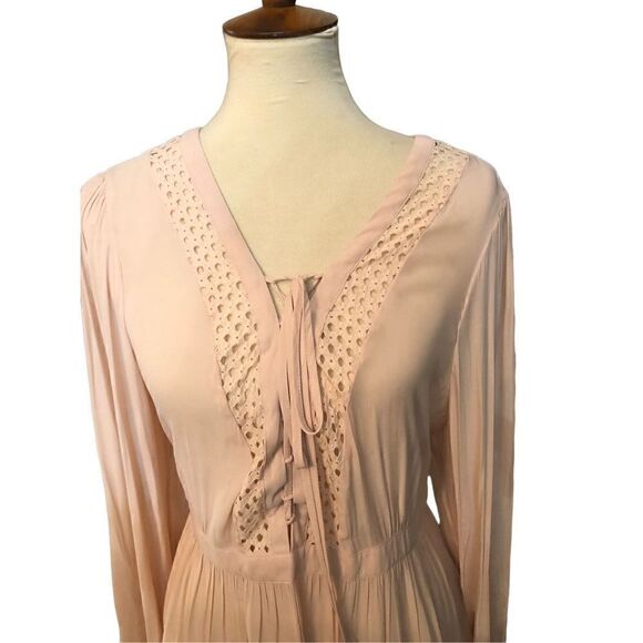 Forever 21 light Pink Crinkle Chiffon Babydoll Blouse - Picture 6 of 11